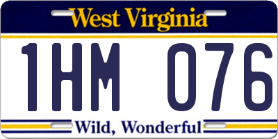 WV license plate 1HM076