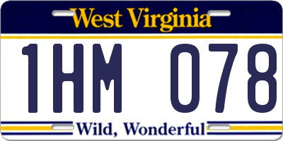 WV license plate 1HM078