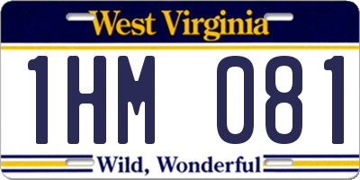 WV license plate 1HM081