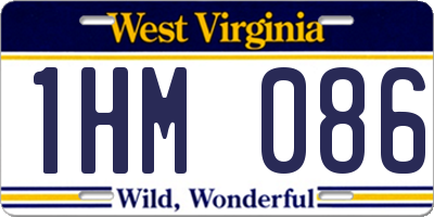 WV license plate 1HM086