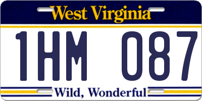 WV license plate 1HM087