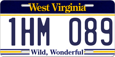 WV license plate 1HM089