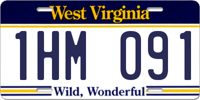 WV license plate 1HM091
