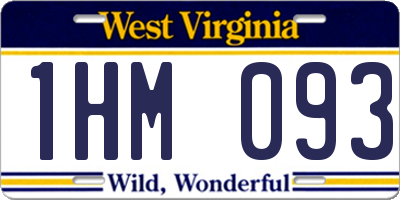 WV license plate 1HM093