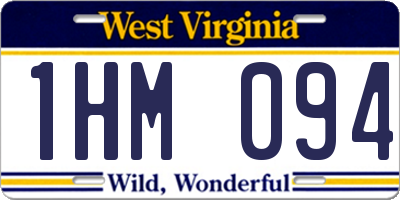 WV license plate 1HM094