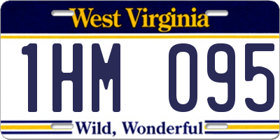 WV license plate 1HM095