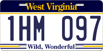 WV license plate 1HM097