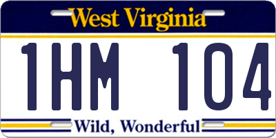 WV license plate 1HM104