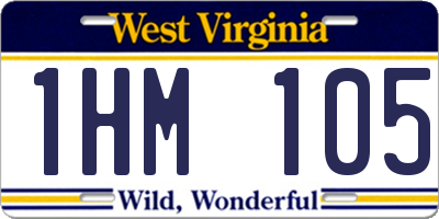 WV license plate 1HM105