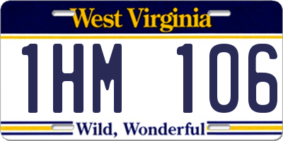 WV license plate 1HM106