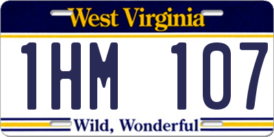 WV license plate 1HM107