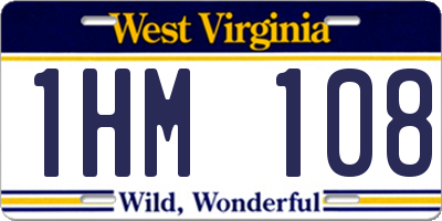 WV license plate 1HM108