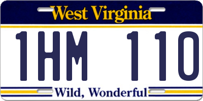 WV license plate 1HM110