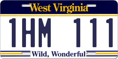 WV license plate 1HM111