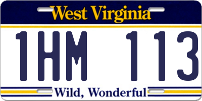 WV license plate 1HM113