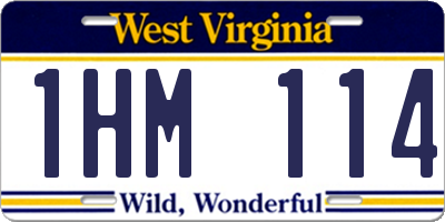 WV license plate 1HM114