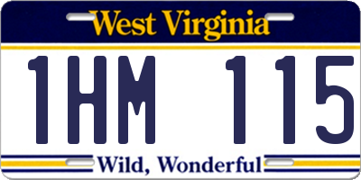 WV license plate 1HM115