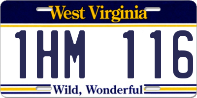 WV license plate 1HM116
