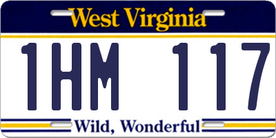 WV license plate 1HM117