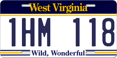 WV license plate 1HM118