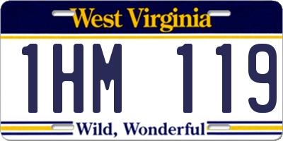 WV license plate 1HM119