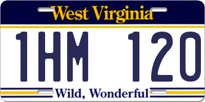 WV license plate 1HM120
