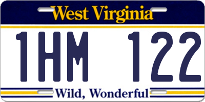 WV license plate 1HM122
