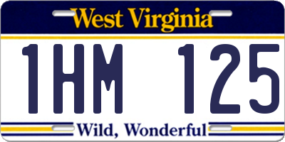 WV license plate 1HM125