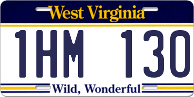 WV license plate 1HM130