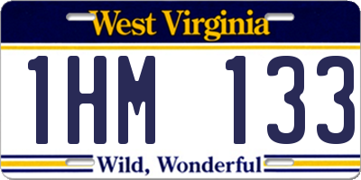 WV license plate 1HM133