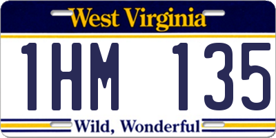 WV license plate 1HM135
