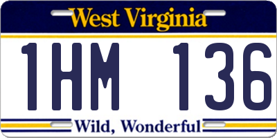WV license plate 1HM136
