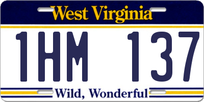 WV license plate 1HM137