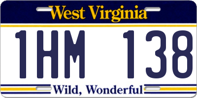 WV license plate 1HM138