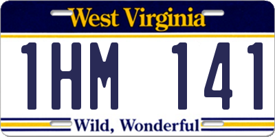WV license plate 1HM141