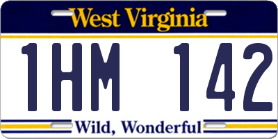 WV license plate 1HM142