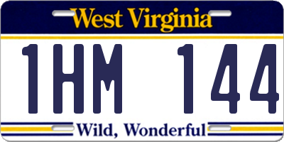 WV license plate 1HM144