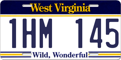 WV license plate 1HM145