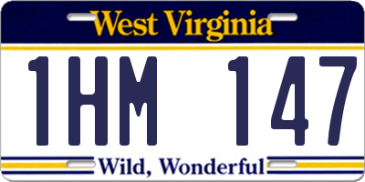 WV license plate 1HM147
