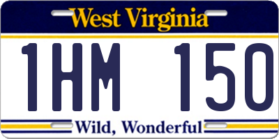 WV license plate 1HM150