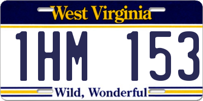 WV license plate 1HM153