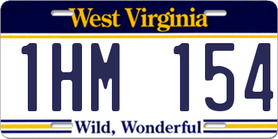 WV license plate 1HM154