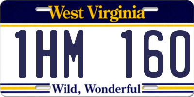 WV license plate 1HM160