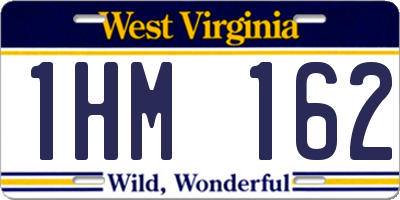 WV license plate 1HM162