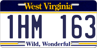 WV license plate 1HM163