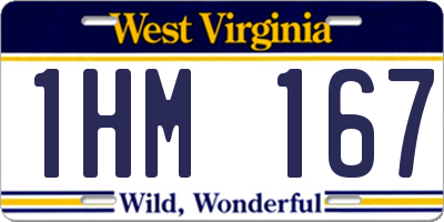 WV license plate 1HM167