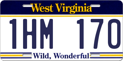 WV license plate 1HM170