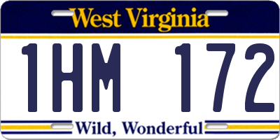 WV license plate 1HM172