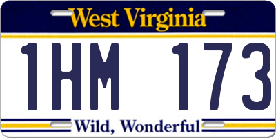 WV license plate 1HM173