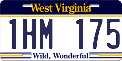 WV license plate 1HM175